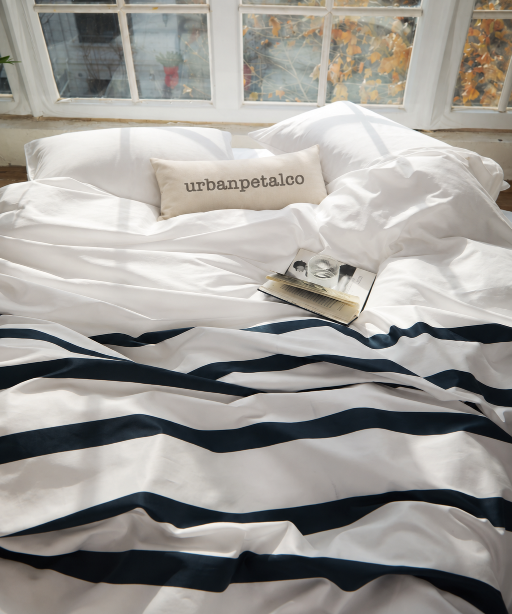 Nautical Stripe Long-Staple Cotton Sateen Bedding Set