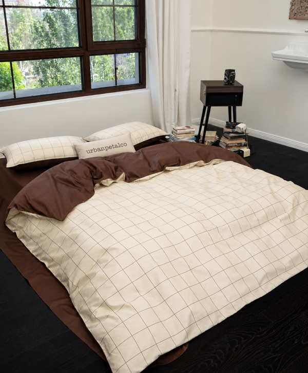 Soft Check Long-Staple Cotton Sateen Bedding Set