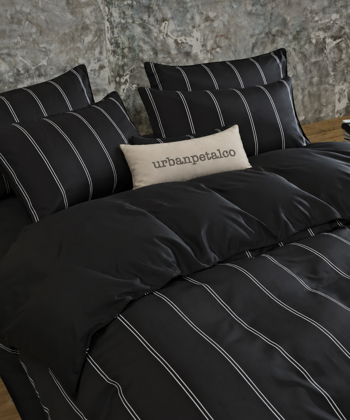 Double Stripe Tencel Cotton Summer Bedding Set Main image