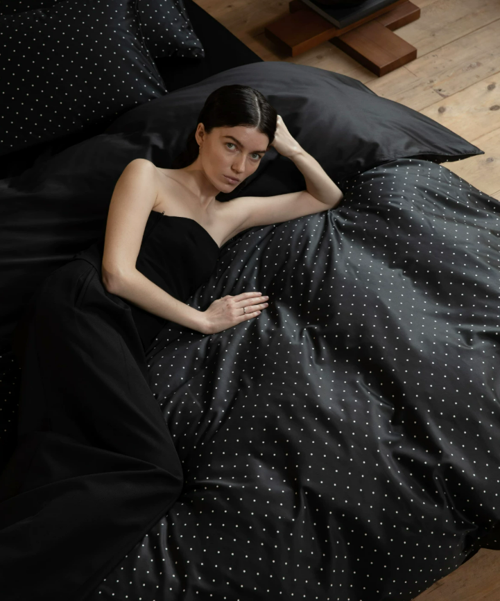 Polka Dot Luxe Double-Yarn Pima Cotton Bedding Set Secondary image