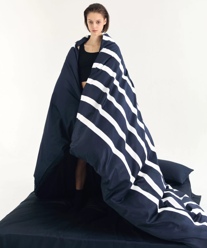 Nautical Stripe Long-Staple Cotton Sateen Bedding Set