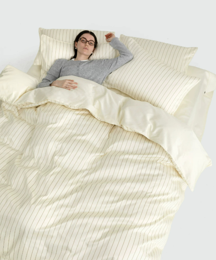 Timeless Stripe Double-Yarn Pima Cotton Sateen Bedding Set