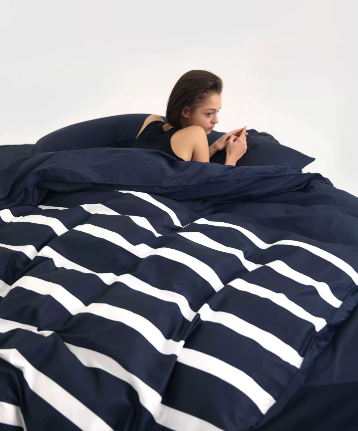 Nautical Stripe Long-Staple Cotton Sateen Bedding Set