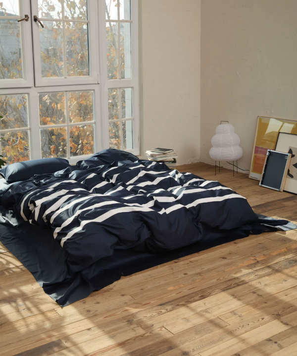 Nautical Stripe Long-Staple Cotton Sateen Bedding Set